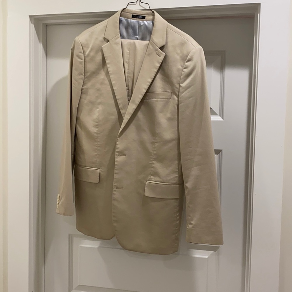 Express Producer Fitted Suit Khaki